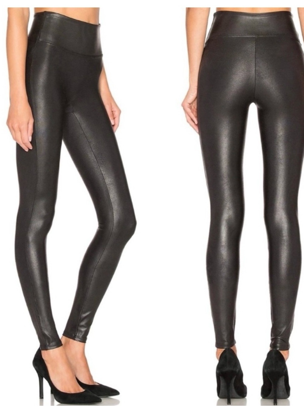 SPANX Black Faux Leather Leggings